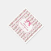 Roze Strik Hartenhuis Verloofde Bruiloft Feest Fav Servet (Hoek)