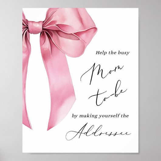 Roze strik Help de drukke moeder adres een envelop Poster (Voorkant)