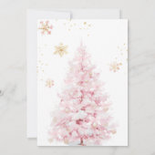 Roze strik het is koud buiten babyshower meisje kaart (Achterkant)