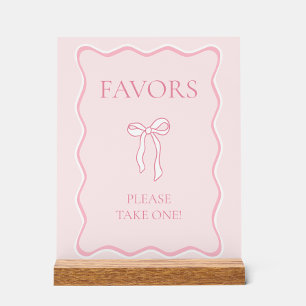 Roze strik het knoopje bridal shower favorietje acryl bord