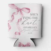 Roze strik het lint Bridal Shower favorieten Blikjeskoeler (Voorkant)
