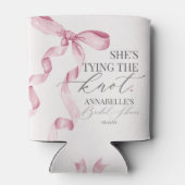 Roze strik het lint Bridal Shower favorieten Blikjeskoeler (Achterkant)