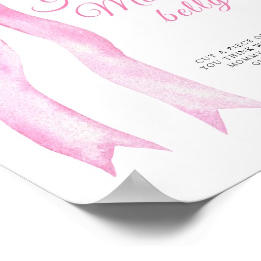 Roze strik - hoe groot is mama's buik spel  poster (Hoek)