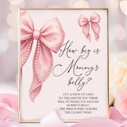 Roze Strik Hoe Groot is Mama's Buik Spel Poster