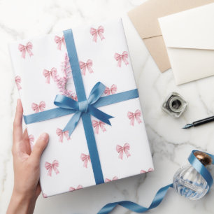 Roze Strik Hoedjes Verjaardagsfeestje Cadeaupapier