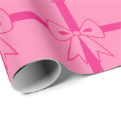 Roze Strik Inpakpapier  (Rol Hoek)