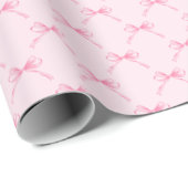 Roze strik inpakpapier (Rol Hoek)