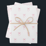 Roze Strik Inpakpapier Vel<br><div class="desc">Roze strik inpakpapier in 3 opties</div>
