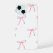 Roze strik iPhone hoesje 15 Case (Achterkant)