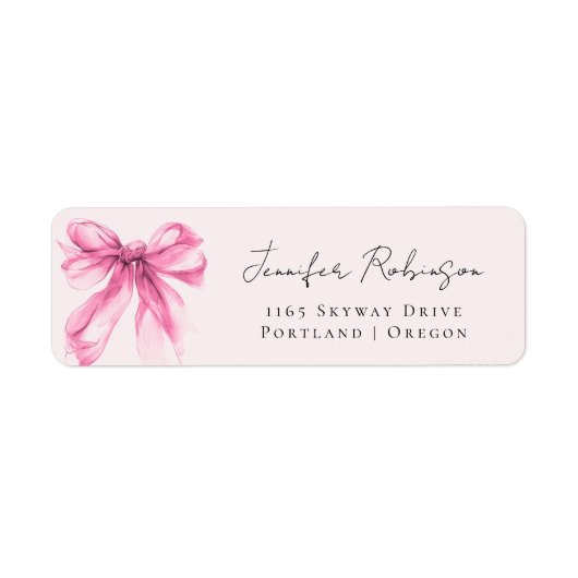 Roze Strik Je Script Zoete 16 Feestje Blush Etiket (Voorkant)
