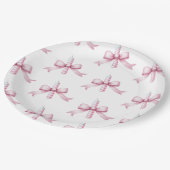 Roze strik kaarsmeisjes willen gewoon een verjaard papieren bordje (Gekanteld)