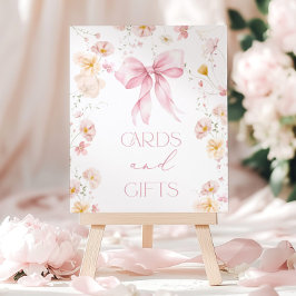 Roze Strik Kaarten en Cadeaus Baby Meisje Shower Poster