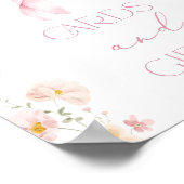 Roze strik Kaarten en geschenken Baby meisje Douch Poster (Hoek)