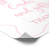 Roze strik Kaarten en geschenken Verjaardagsbord Poster (Hoek)