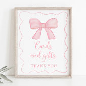 Roze strik Kaarten en geschenken Verjaardagsbord Poster