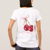 Roze strik kers soft girl t-shirt (Achterkant)