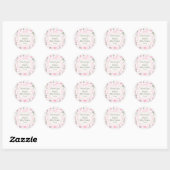 Roze strik Kerst baby shower sticker (Vel)