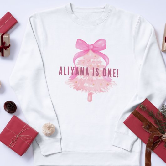 Roze Strik Kerstboom 1e Verjaardag