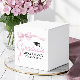 Roze Strik Klasse van 2026 Afstudeerfeest Bedankdoosjes