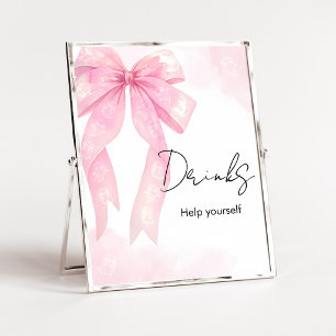 Roze Strik Kleine Boo Shower Drankjes Bord Poster