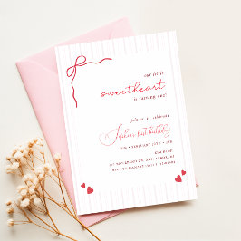 Roze Strik Kleine Liefje Baby Meisje Verjaardag Kaart