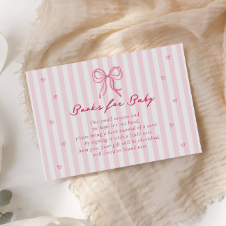 Roze Strik Kleine Liefje Boeken voor Baby Kaart