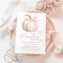 Roze Strik Kleine Pompoen Baby Shower