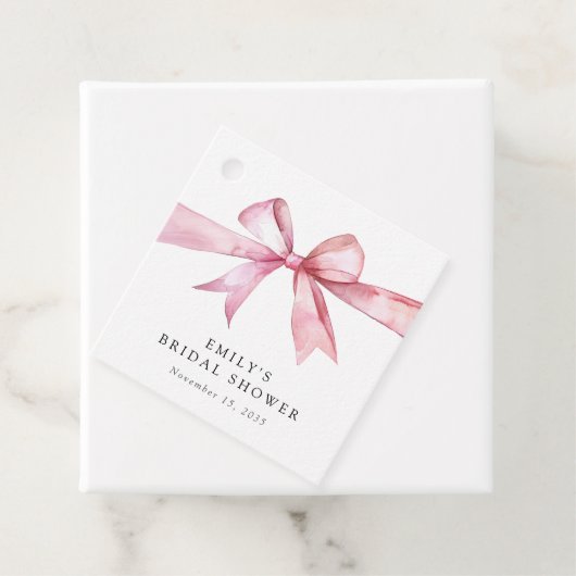 Roze Strik Knoop de Knoop Bruidsfeest Bedankjes Labels (In situ)