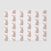 Roze Strik Konijn Konijnen Verjaardag  Tissuepapier (Voorkant)