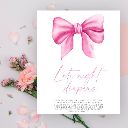 Roze strik - Late nacht luiers spel Poster