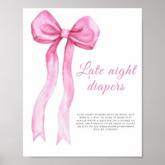 Roze strik - Late night luierspel Poster (Voorkant)