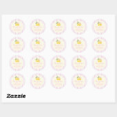 Roze Strik Lemon Baby Shower Sticker (Vel)
