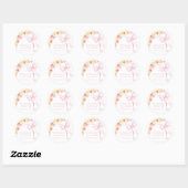 Roze Strik Lemon Baby Shower Sticker (Vel)