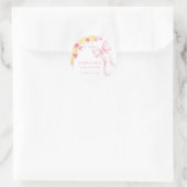 Roze Strik Lemon Baby Shower Sticker (Tas)