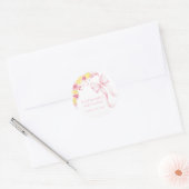 Roze Strik Lemon Baby Shower Sticker (Envelop)