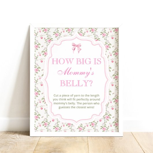 Roze Strik Liefdeshuis Hoe Groot is Mams Buikje Poster