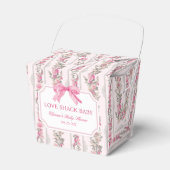 Roze Strik Liefdeshut Baby Shower Favoren Bedankdoosjes (Voorkant Zijde)