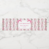 Roze Strik Liefdeshut Baby Shower Favorieten Waterfles Etiket (Enkel label)