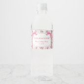 Roze Strik Liefdeshut Baby Shower Favorieten Waterfles Etiket (Voorkant)