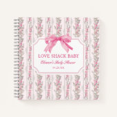 Roze Strik Liefdeshut Baby Shower Gastboek Notitieboek (Voorkant)