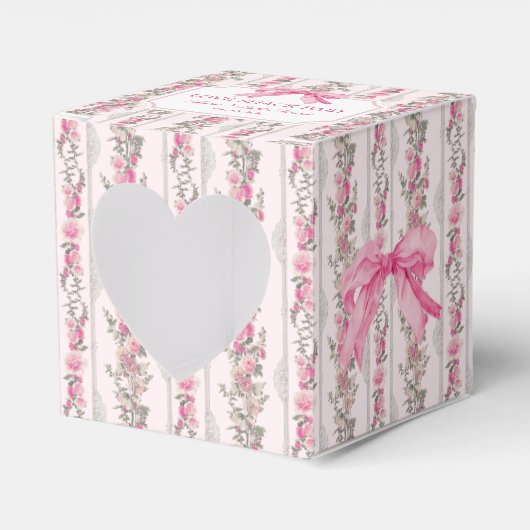 Roze Strik Lieverdashut Baby Shower Cadeau Bedankdoosjes (Voorkant Zijde)