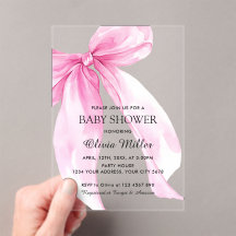 Roze Strik Lint Baby Shower