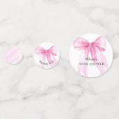 Roze Strik Lint Baby Shower Confetti (Voorkanten)