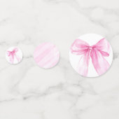 Roze Strik Lint Baby Shower Confetti (Achterkanten)