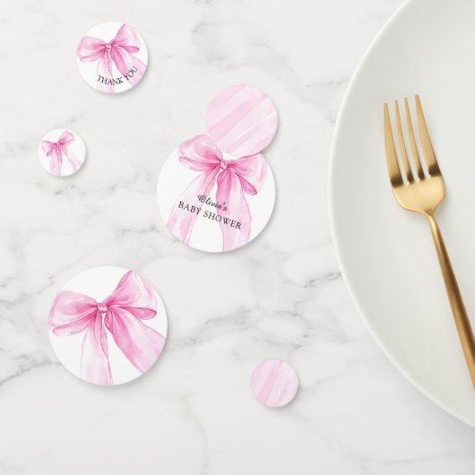 Roze Strik Lint Baby Shower Confetti (Groep)
