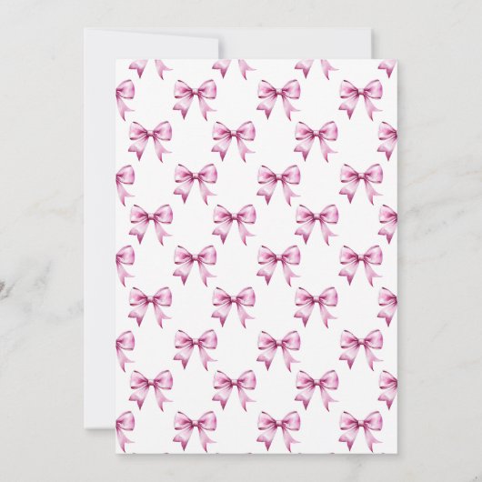 Roze strik lint Baby Shower Kaart (Achterkant)