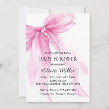 Roze Strik Lint Baby Shower