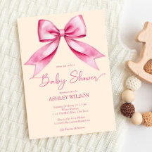 Roze strik lint baby shower schattig elegant