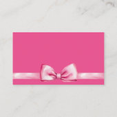 Roze strik lint baby shower schattige boeken aanvr informatiekaartje (Achterkant)