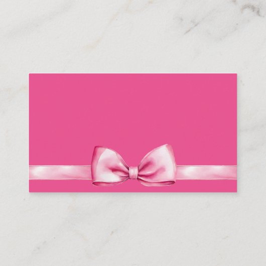 Roze strik lint baby shower schattige boeken aanvr informatiekaartje (Achterkant)